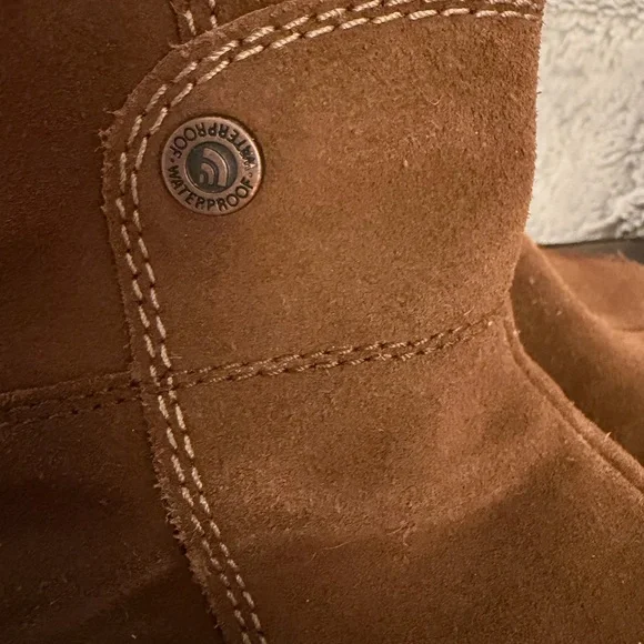 The North Face Brown Leather Tall Riding Hiking Winter Boots Size 7 - Picture 4 of 9